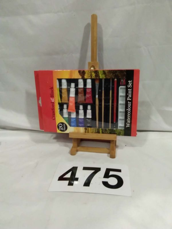 lot 475 desk top easel & watercolour paint set