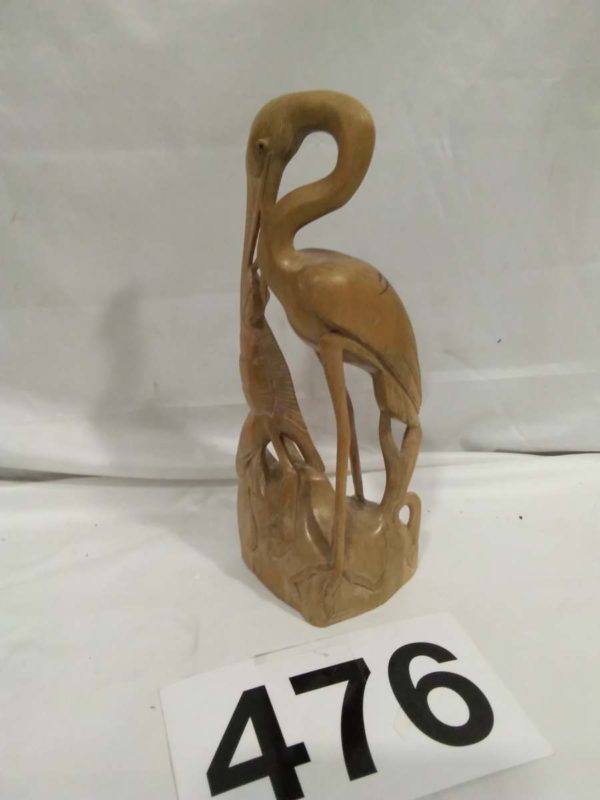 lot 476 Wooden carved stork ornament - Image 2