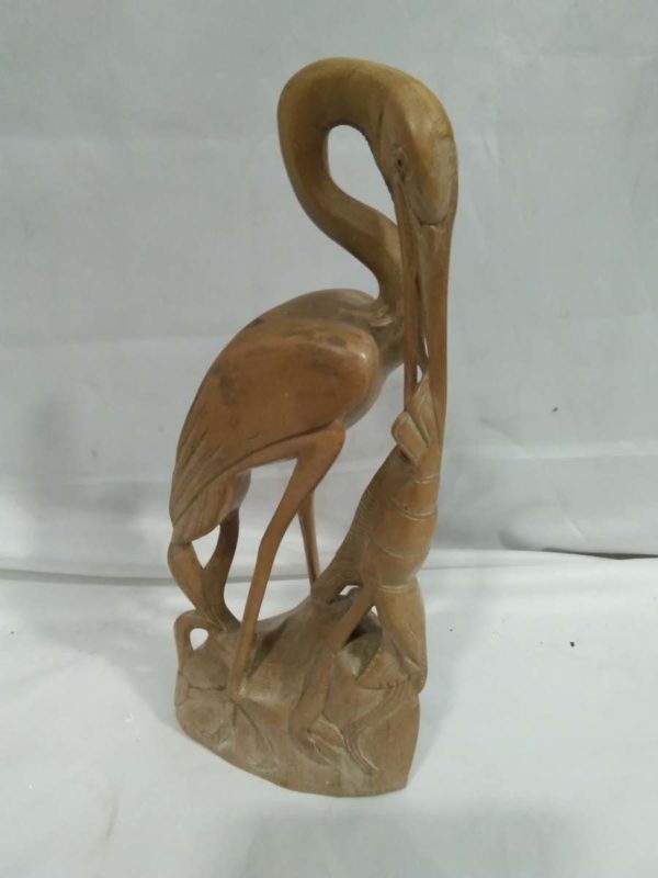 lot 476 Wooden carved stork ornament - Image 4