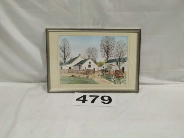 lot 479 framed watercolour of Bryn Melyn Farm Brecon - Image 2