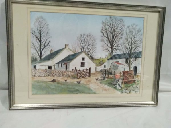 lot 479 framed watercolour of Bryn Melyn Farm Brecon