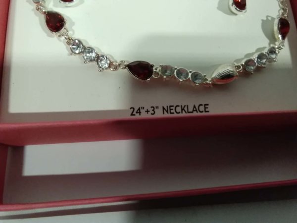 lot 507 Boxed Jewellery  gift set with Red & White stones - Image 4