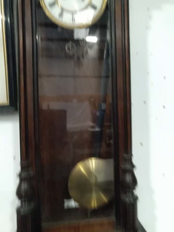 lot 520 long cased Vienna clock with wieghts & key  ( working) - Image 4