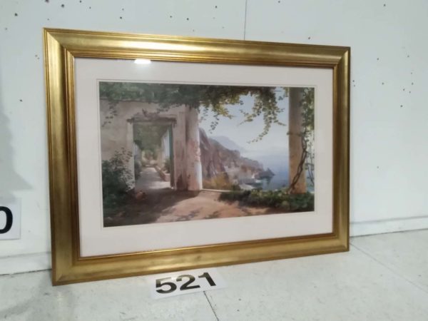 lot 521 large framed glazed picture  ” View To Amalfi” 95cm x 70cm - Image 3