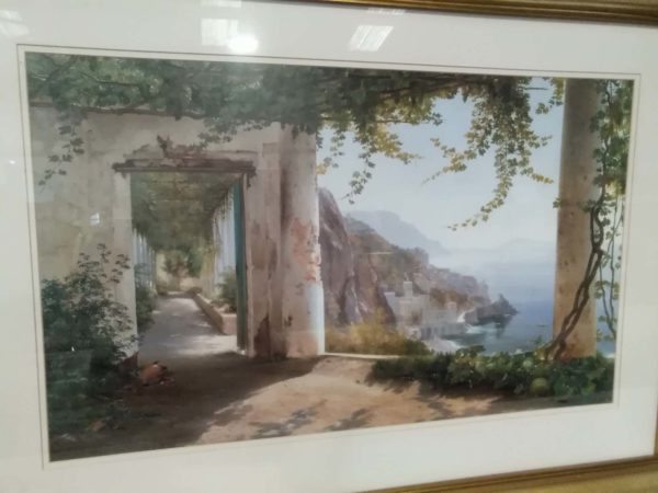 lot 521 large framed glazed picture  ” View To Amalfi” 95cm x 70cm - Image 6