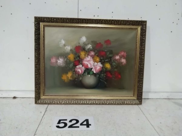 lot 524 signed oil on canvas in gilt frame 72cm x 56cm