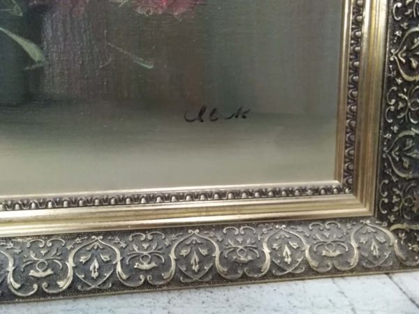 lot 524 signed oil on canvas in gilt frame 72cm x 56cm - Image 2