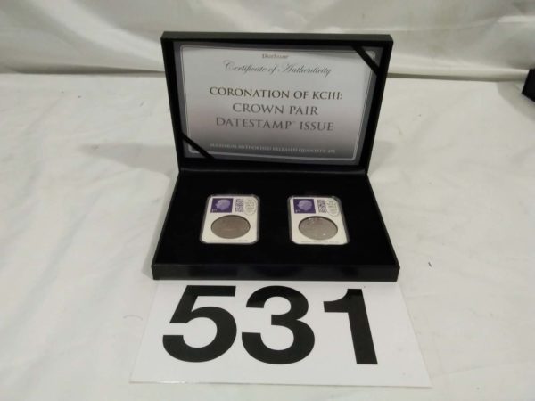 lot 531 Coronation of King Charles III Crown pair datestamp issue - Image 2