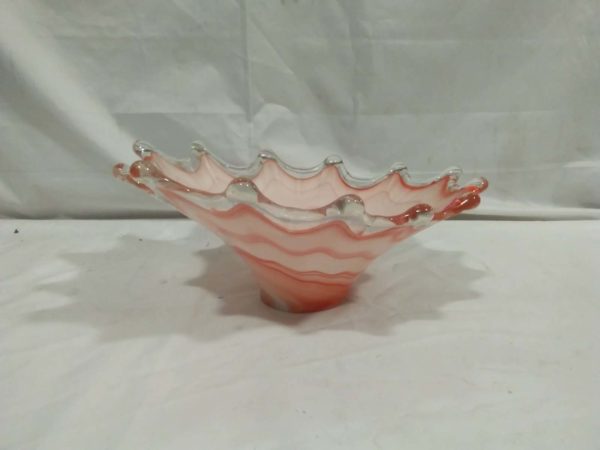 lot 537 decorative glass bowl 16″ diameter