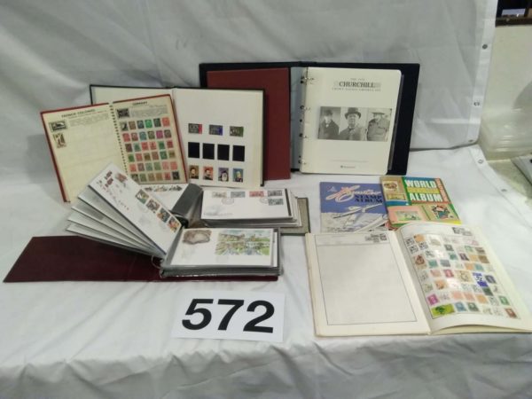 lot 572 2 albums of first day covers plus albums of stamps