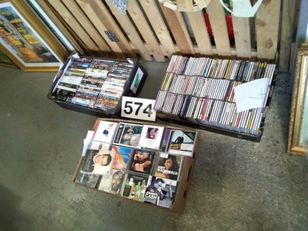 lot 574 2 boxes of CD’s, mainly classical & Box of DVD’s