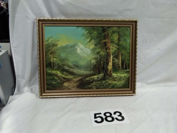 lot 583 framed signed oil on canvas 70cm x  54cm