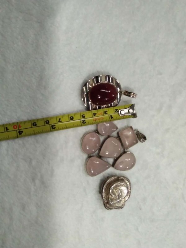 lot 588 3 sterling silver large pendants - Image 3