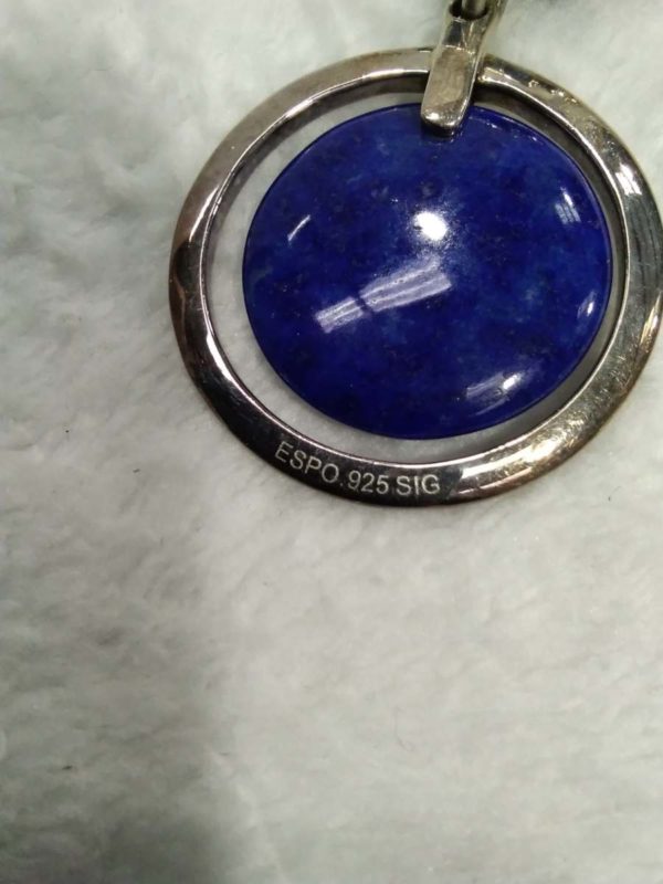 lot 590 sterling silver pendants x2 inc Lapis Lazuli ( both interchangable magnetic clasp - Image 2