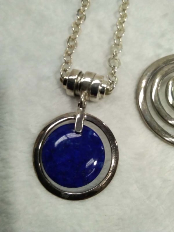 lot 590 sterling silver pendants x2 inc Lapis Lazuli ( both interchangable magnetic clasp - Image 6