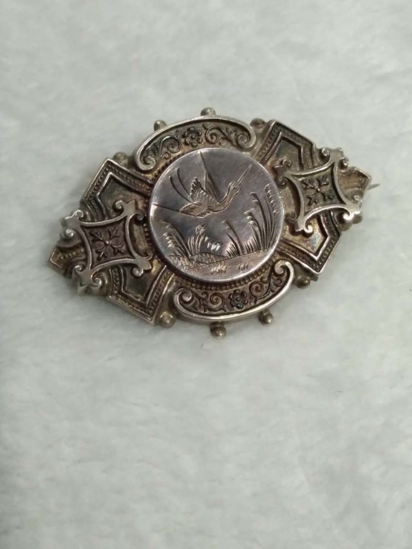 lot 595 antique Victorian sterling silver brooch