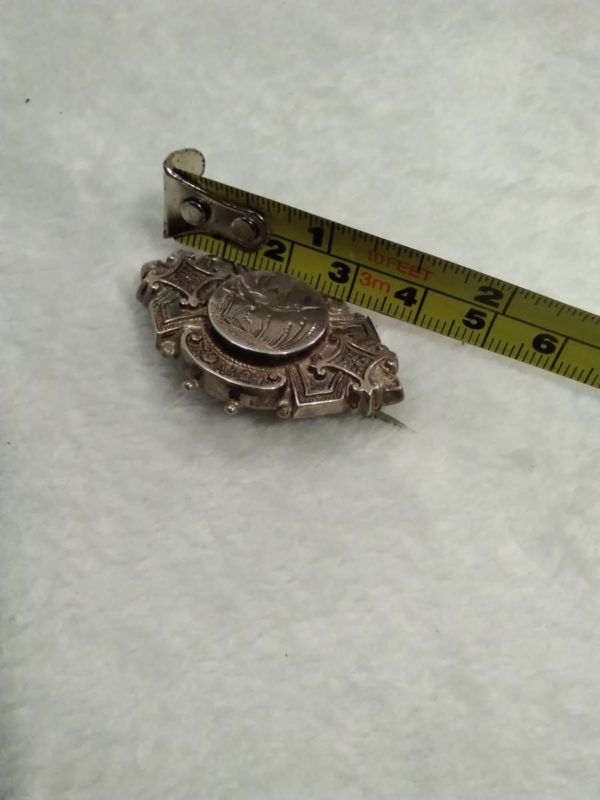 lot 595 antique Victorian sterling silver brooch - Image 3