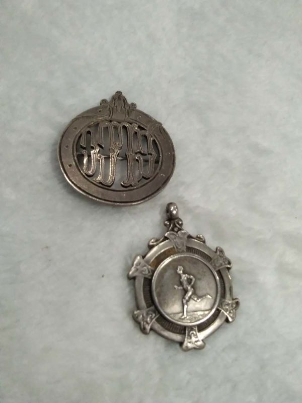 lot 602 vintage sterling silver badge & medal