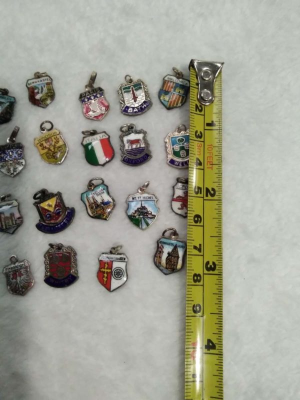 lot 604 20x vintage sterling silver & enamel bracelet charms - Image 4