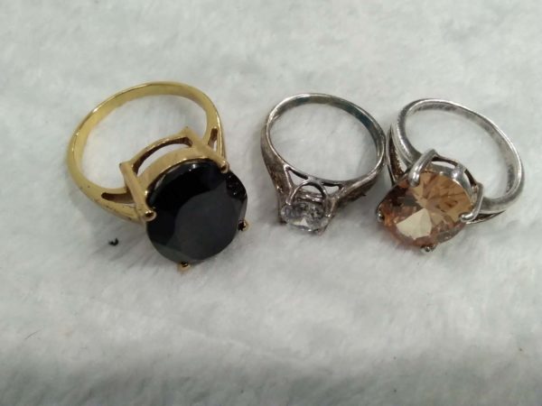 lot 608 5x sterling silver stone set rings - Image 2