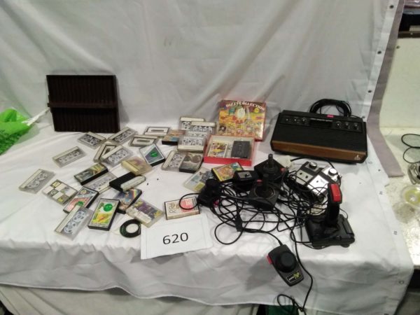 lot 620 retro cassettes inc games, Atari computer system & accessories ( not tested)