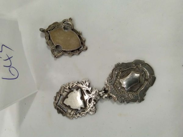 lot 643 3x vintage sterling silver fob medals