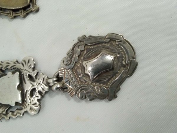 lot 643 3x vintage sterling silver fob medals - Image 5