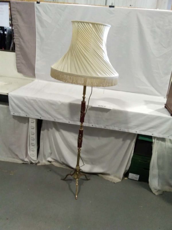 lot 652 vintage standard lamp with shade