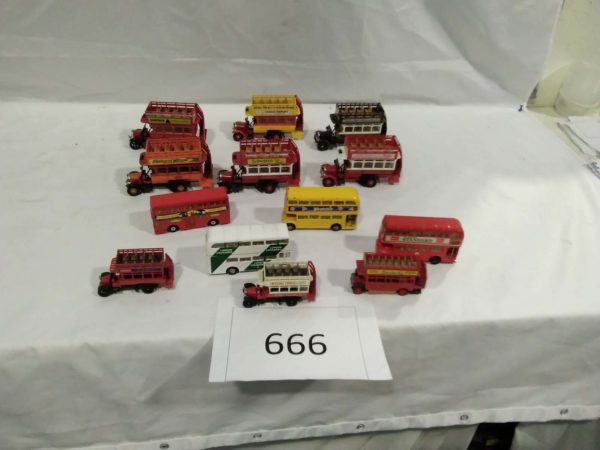 lot 666 quantity of diecast model buses inc Matchbox & Corgi