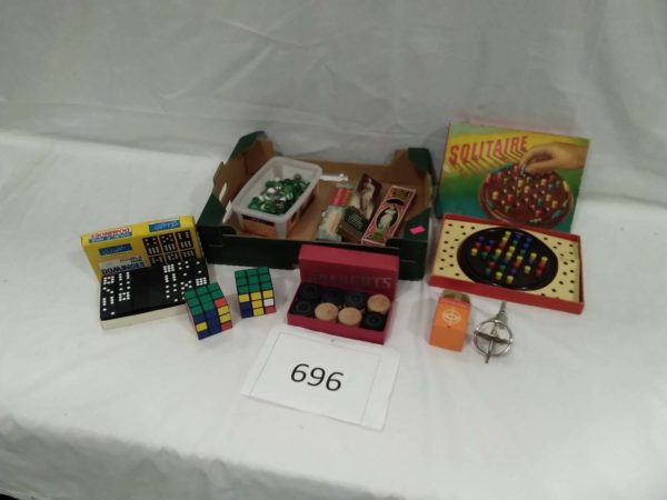 lot 696 vintage games all original & Complete 1970’s Gyroscope, Rubik’s cubes, marbles etc