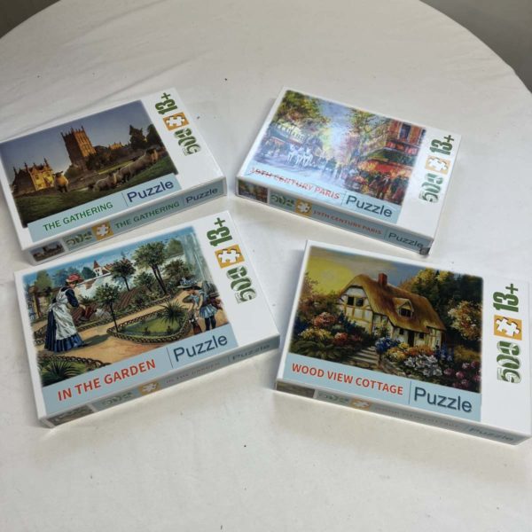 1037 – 500 Piece Jigsaw Puzzles x 4 (Collection Fforestfach)