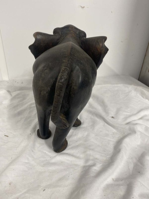 DD2005-DARK WOOD CARVED ELEPHANT 10 INCHES HIGH - Image 3