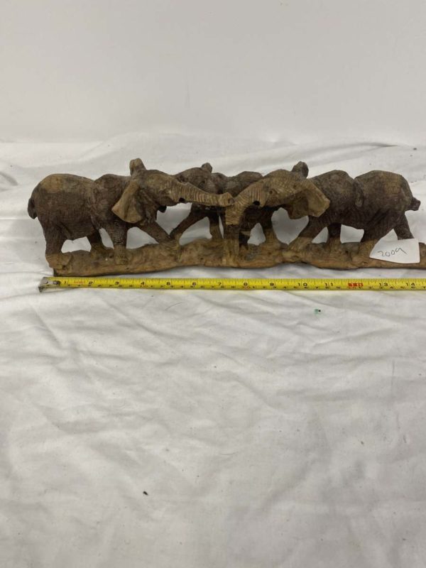 DD2009-WOOD CARVING OF THREE ELEPHANTS 15 INCHES LONG