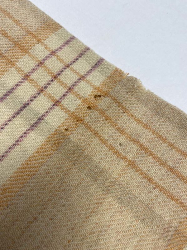 1007 – VINTAGE BLANKET WITH SMALL HOLES ORANGE + BEIGE (FFORESTFACH COLLECTION) - Image 2