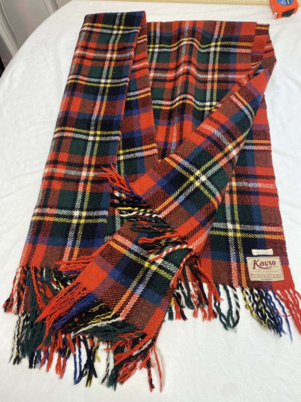 1008 – VINTAGE KAYSO PURE WOOL BLANKET CHECK RED (FFORESTFACH COLLECTION)