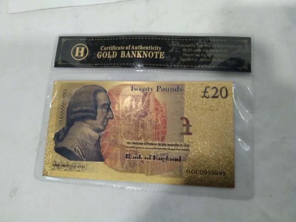 lot 165 99.9% gold £20 note - Image 3