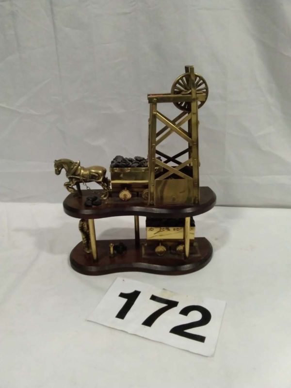 lot 172 miners brass double level ornament