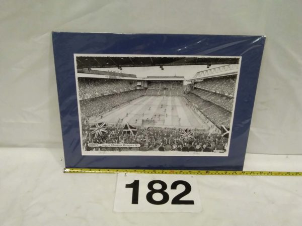 lot 182 Ibrox home of Glasgow Rangers FC signed print limited edition 285 / 750