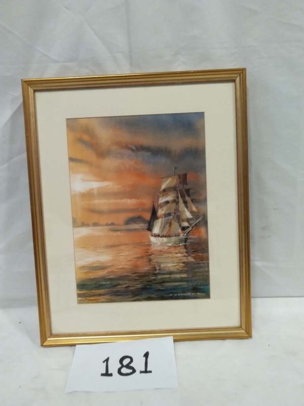 lot 181 framed water colour By Peter Bashford