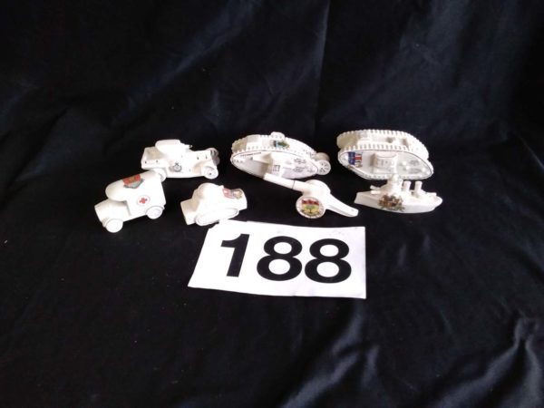 lot 188 collection of WW1 crested ware – tanks etc