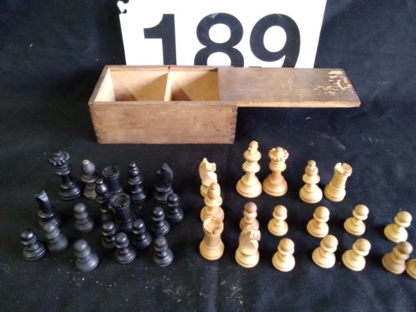 lot 189 boxed wooden stautoon style chess set - Image 3