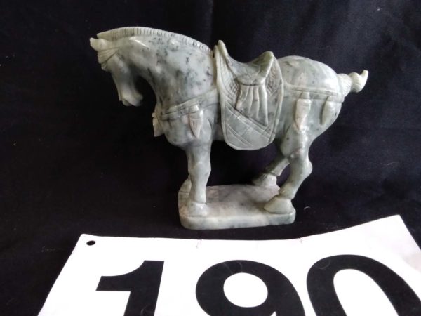 lot 190 heavy Chinese carved hardstone figure of a horse - Image 4