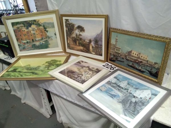 lot 226 6 large framed pictures