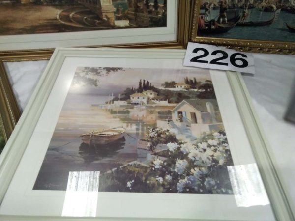 lot 226 6 large framed pictures - Image 3