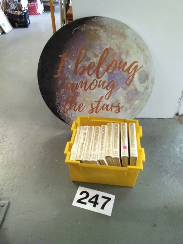 lot 247 I belong amongst the stars circular canvas & 8 x volumes of microwave knowhow books