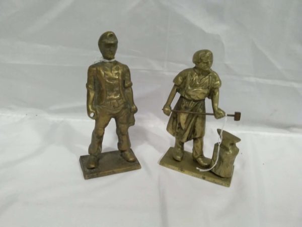 lot 258 brass miner & blacksmith figures