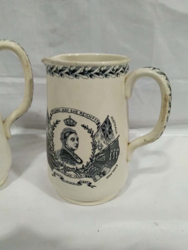 lot 274 2 antique 1887 Queen Victoria Jubilee stoneware jugs - Image 7