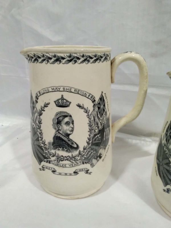 lot 274 2 antique 1887 Queen Victoria Jubilee stoneware jugs - Image 6