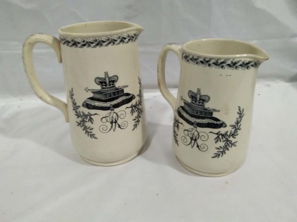 lot 274 2 antique 1887 Queen Victoria Jubilee stoneware jugs - Image 4