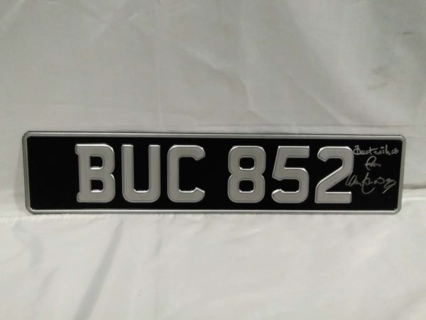 lot 282 Signed Number plate from Corporal Jones Van Dads army